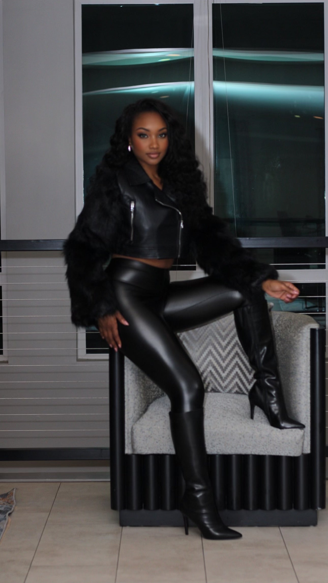 Red and Black Fur Coats