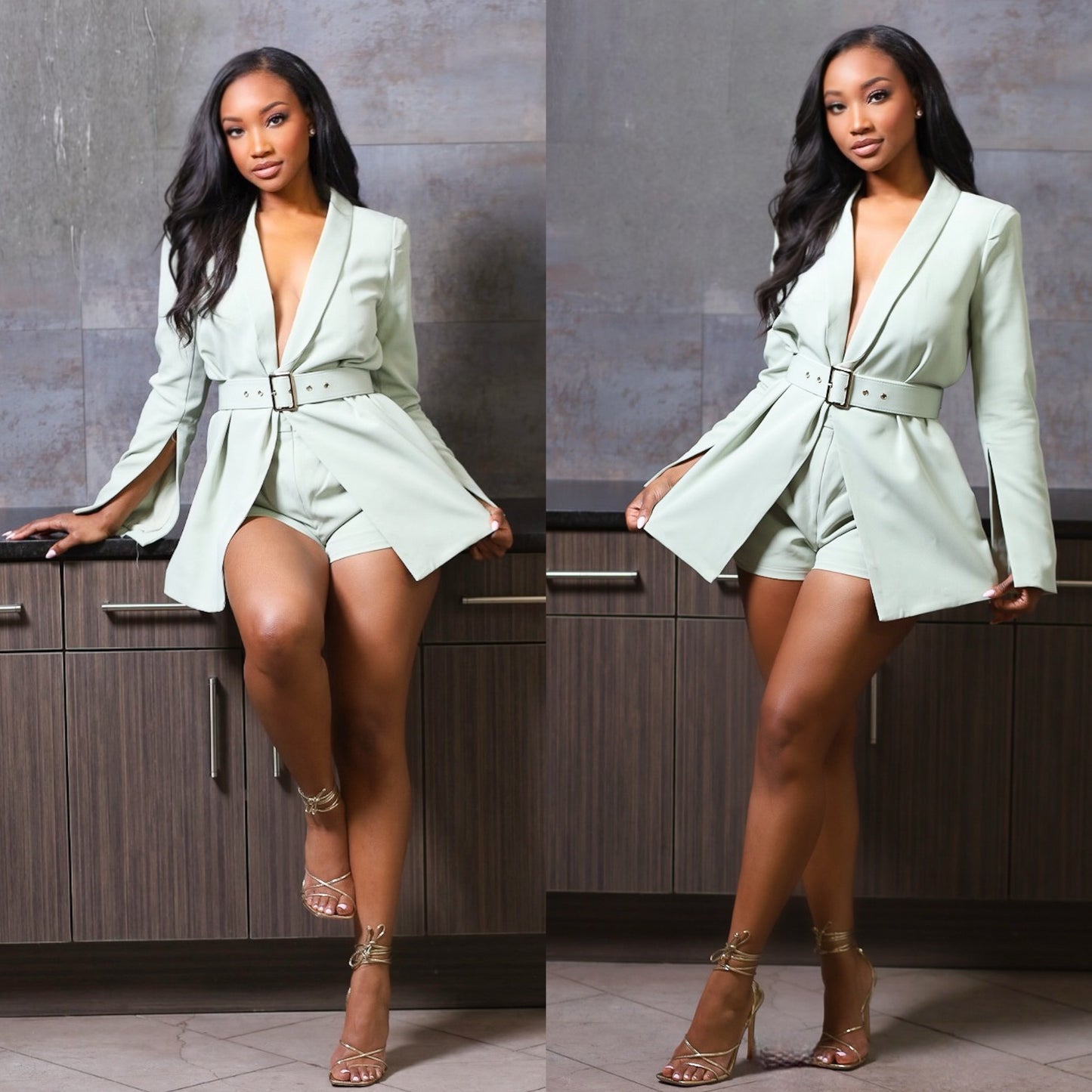 Sage Blazer Short Romper