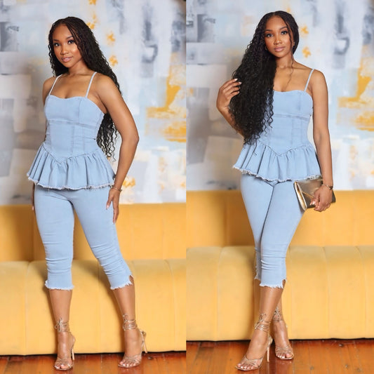 Denim Capri Set