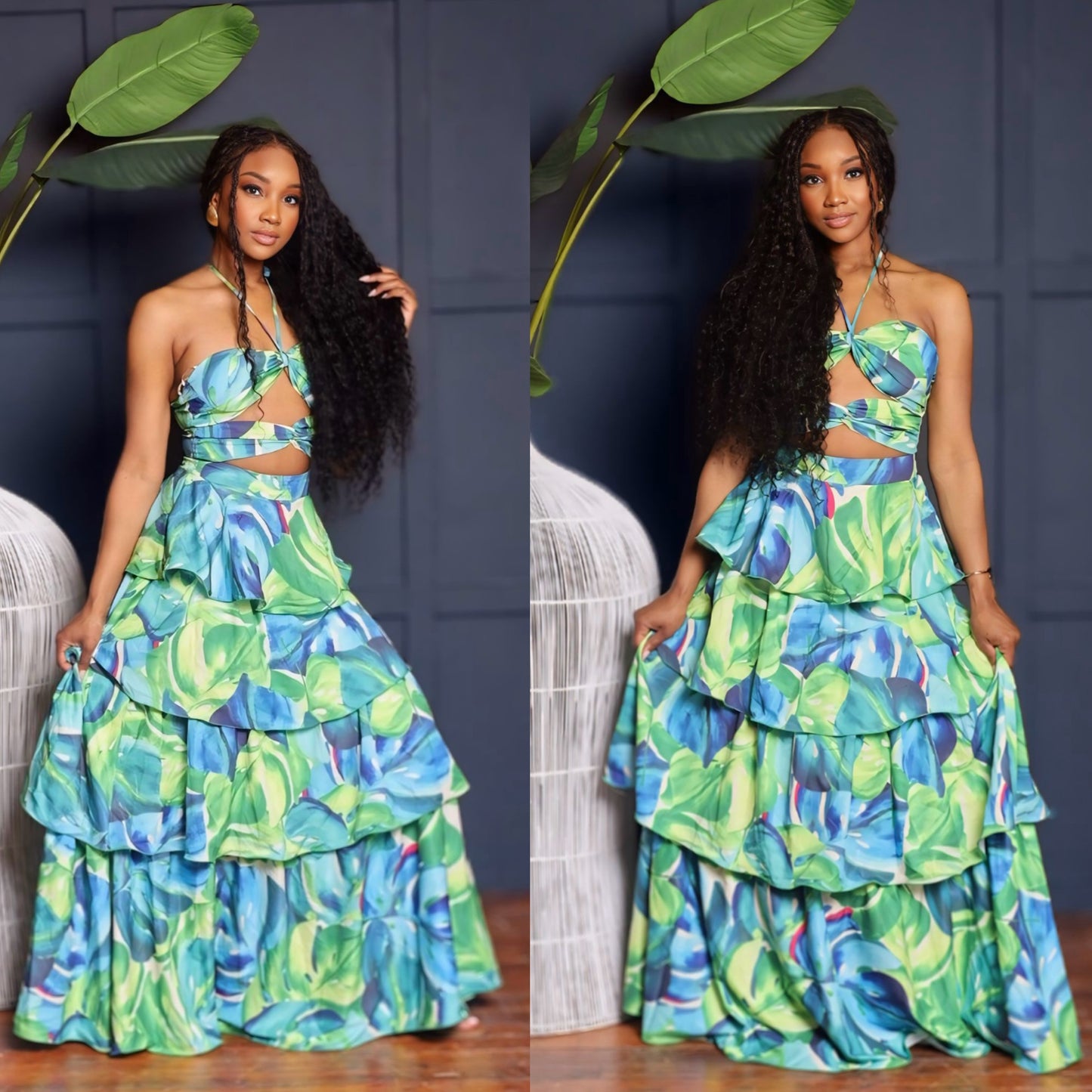 Island Girl Green Flower Dress
